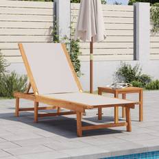 Træ Solsenge vidaXL Sun Lounger Grey