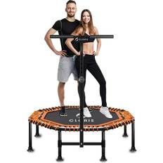 CLORIS 38''/40"/48'' Foldable Fitness Trampoline Max Load 220lb/400 lb/450lb, Rebounder with Adjustable Foam Handle Indoor/Outdoor Fitness Body