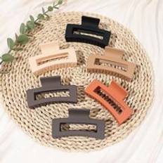 Orange Hårspännen Shein 6pcs Sunset Orange Gradient Matte Medium Hair Claw Clips Street Style