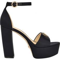 EVA Heeled Sandals Guess Seton - Black Satin