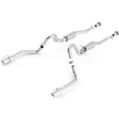Exhaust Systems Borla BORLA 140458 Cat-Back Performance Exhaust System for 1999-2004 Ford Mustang GT 4.6L V8 & Mach 1 4.6L V8 T-304 Stainless Steel ATAK Sound Dual Split Rear Exit Single 4 INCH Round Chrome Tips On Each Side