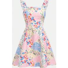 Shein Teen Girls Casual Sleeveless Dress With Floral Print Country Style