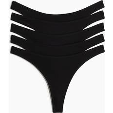 H&M Dam Trosor H&M Dam Svart 5-pack trosa thong bomull