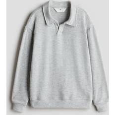 Ensfargede Pikéskjorter H&M Gutt Grå Long-sleeved polo shirt 146/152 10-12Y