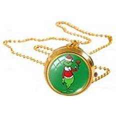 AAKG Christmas Rotating Pocket Watch, Students Turn Clamshell Necklace Pendant Gold Pocket Watch, M