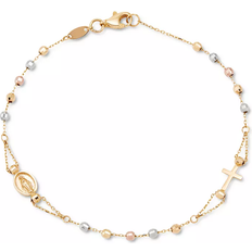 Macy's Tricolor Rosary Bracelet - Gold/Rose Gold/White Gold