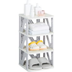 Ebern Designs White Hallway Furniture & Accessories Ebern Designs 4 Tier Space-Saving Organizer Shoe Rack