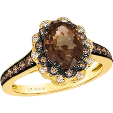 Brown - Gold Rings Le Vian Venetian Mosaic Chocolate Ring - Gold/Quartz/Diamonds