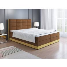 Contenitore Integrato Letti Continentali Boxspringbett Schlafzimmerbett Charlie 160x200 cm Sandgelb-Braun Letto Continentale