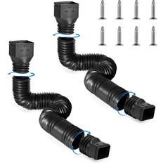 HXXF Black Rain Gutter Downspout Extensions 2pcs