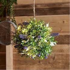 Lights4fun Outdoor Garden Artificial Lavender Topiary Ball Hanging Decoration