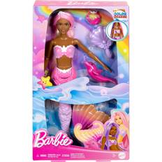 Dyr Dukker & dukkehus Barbie Brooklyn Mermaid Doll with Color Change Feature Pet Dolphin & Accessories HRP98