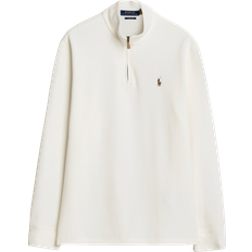 Polo Ralph Lauren White Jumpers Polo Ralph Lauren Double Knit Jaquard Half Zip Sweater - White