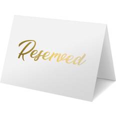 Wedding Table Decorations 25 pack gold reserved table signs for wedding party restaurant double sided. White