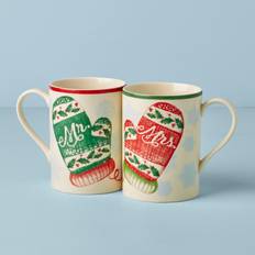 Lenox Holiday Mr. & Mrs. Mugs, Set 2 Cup & Mug