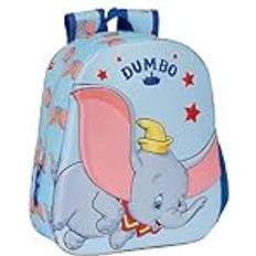 DUMBO Skolryggsäck med 3D-design, lämplig för barn, lämplig för barn i olika åldrar, bekväm och mångsidig, kvalitet och styrka, 27 x 10 x 33 cm, ljusblå Himmelsblå Estándar, Avslappnad