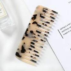 Multifärgade Hårkammar Shein Acetate Resin Light Tortoise Color Portable Wide Teeth Detangling Hair Comb