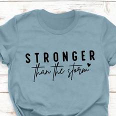 Shein Tops Shein Casual Short Sleeve TShirt With English Letter Print STRONGER Than The Storm