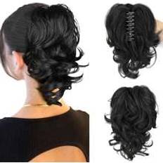 Löshår ponytail Shein Ponytail Short Curly Wavy Ponytail Extensions Synthetic Clip In Extensions Elegant Daily