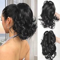 Shein Claw Clip Ponytail Short Curly Wavy