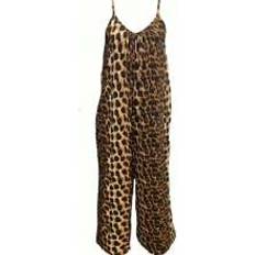Leopard Jumpsuits & Overaller Shein Plus Leopard Print Sleeveless Jumpsuit