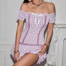Shein Women's Summer Boat Collar Lantern Hem Short Dress.Graduation Dresses, Summer Dresses, 4th Of July Dresses, Country Concert Outfits, Concert Outfits