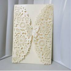 Shein pcs Butterfly Invitation Cards Wedding Invitations Greeting Cards For Wedding Birthday th Aos Quinceanera Baptism Party Decoration Supplies Without In