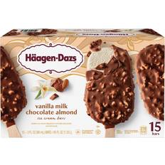 Vanilla Ice Cream Haagen-Dazs Vanilla Milk Chocolate Almond Ice Cream Bars 3fl oz 15