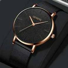 Shein Fashionable Men Watch Double Layered Alloy Mesh Watch For Men And Students