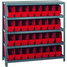 Red Shelving Systems 1839-203 Steel with Bins Red Shelving System