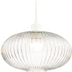 Lighting Happy Homewares Modern Designer Clear Line Ribbed Pendant Lamp