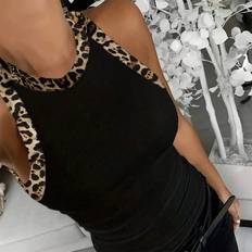 Shein Tank Tops Shein Plus Leopard Print Round Neck Summer Casual Tank Top