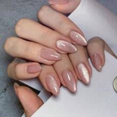 Nagelprodukter Shein 24pcs Mini Cat Eye Solid Color False Nails, Reusable, Daily Festival Wear