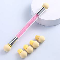 Pink Nail Art Brushes & Dotting Tools Shein pc Pink Brand New Double Head Sponge Pen Nail Brush Brush Nail