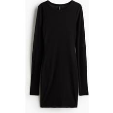 H&M Women Dresses H&M Ribbed Bodycon Dress Black