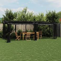 vidaXL Gazebo with Mesh Walls Anthracite 6x3