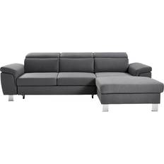 Ecksofas - Polyester Xora Corner Including Functions Grey Sofa 123cm 3-Sitzer