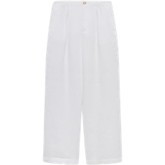 Donna - Pantaloni di lino Mango Maneli Linen Pants - White