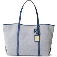 Lauren Ralph Lauren Large Emerie Tote Bag - Natural/Indigo Dusk