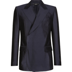 Dolce & Gabbana Homme Blazers Dolce & Gabbana Double Breasted Shantung Sicilia Fit Jacket - Blue