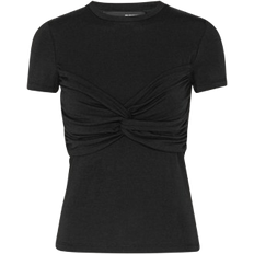 ROTATE Birger Christensen Fitted Twisted T-shirt - Black