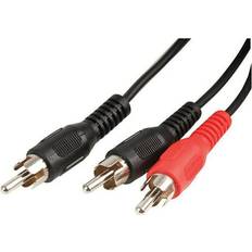 Cables Pro Signal Phono RCA Male To 2x Lead 1.2m Black