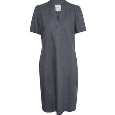 Gråa - Knälånga klänningar Part Two Aminase Linen Dress - Turbulence