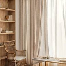 Shein 1pc Japanese Style Linen Window Curtain, Simple Fresh Airy