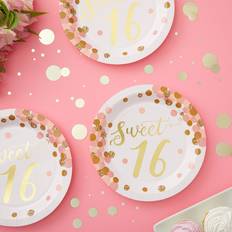 Rose Gold Disposable Plates Shein Pack Rose Gold and Pink Sweet Birthday Plates for th Birthday Party In