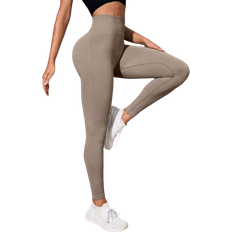 Brown Tights Shein Sport Seamluxe Seamless Wide Waistband Sports Leggings