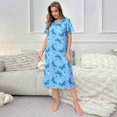 S Nightgowns Shein Ladies Stylish Summer Loose And Comfortable Long Butterfly Printed Pajama Night Dress