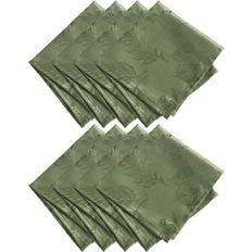 Serviettes en Tissu Elrene Home Fashions Woven Leaves Jacquard Damask 17"x17" Cloth Napkin Green