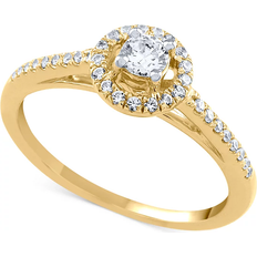 Macy's Gold Rings Macy's Halo Engagement Ring - Gold/Diamonds