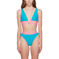 Versace Bikini Tops Versace Greca Border Bikini Top - Blue